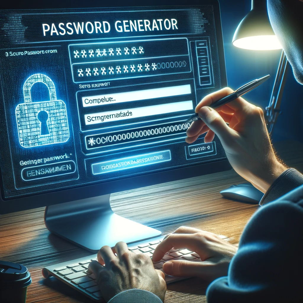 Man using a password generator